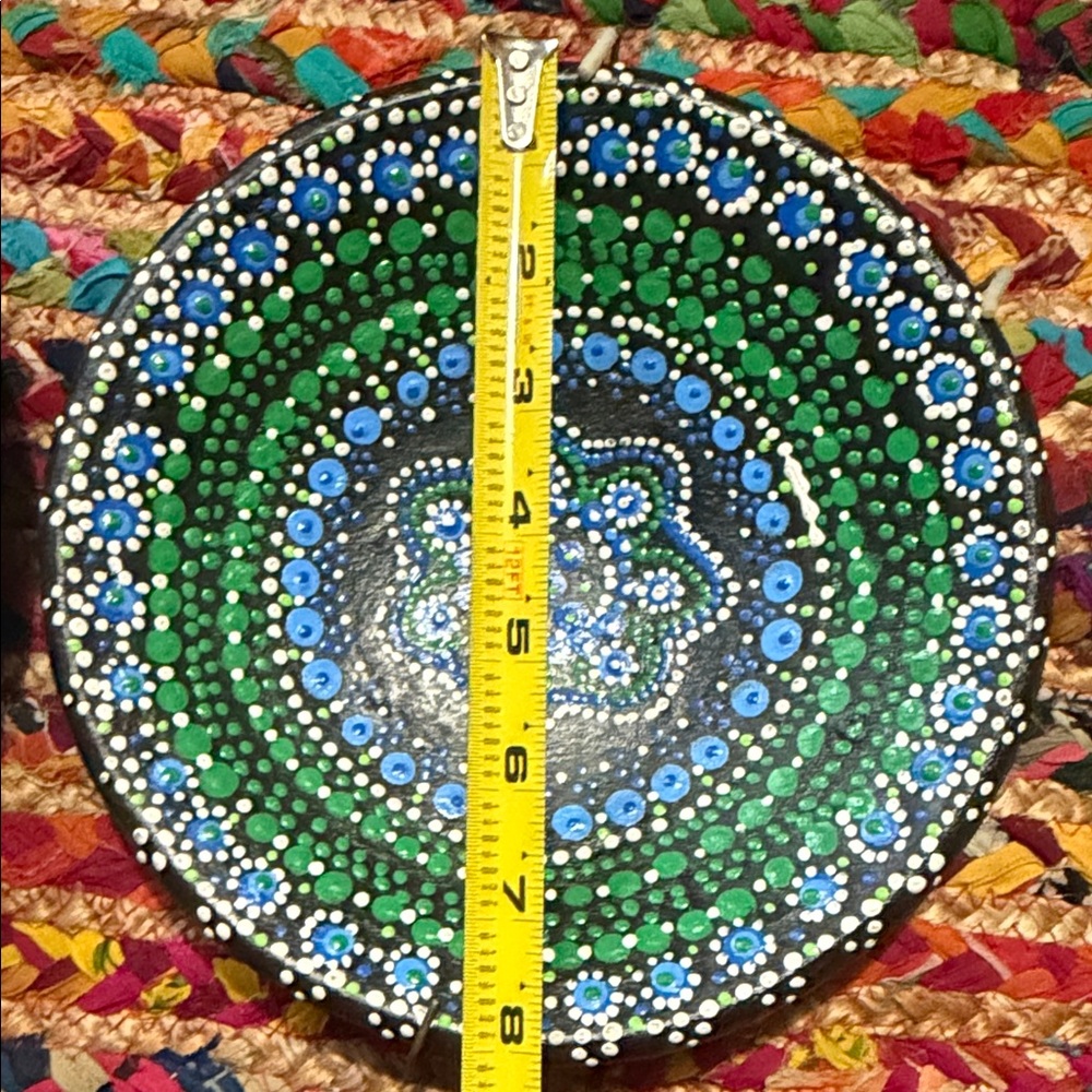 Hand-Painted Mandala Wall Plates — Purple & Green Dot Art - Picture 5 of 5